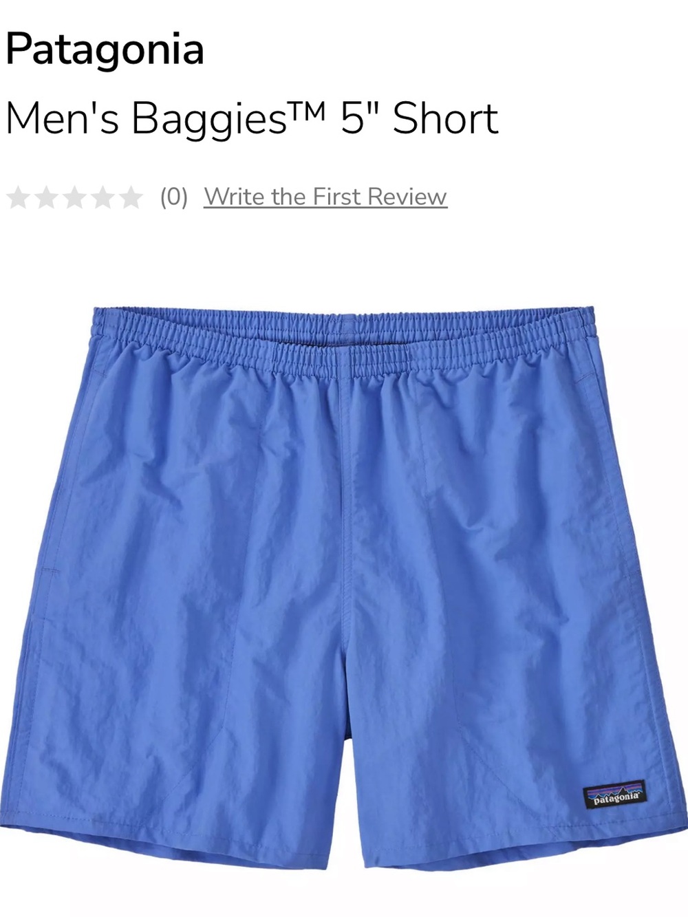 Patagonia Men’s Baggies™ 5" Swim Shorts — Periwinkle Blue